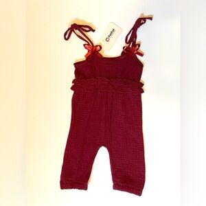 Pat Pat Romper 3-6 Months Burgundy Red Spaghetti Strap Pants Toddler Girls NWT!